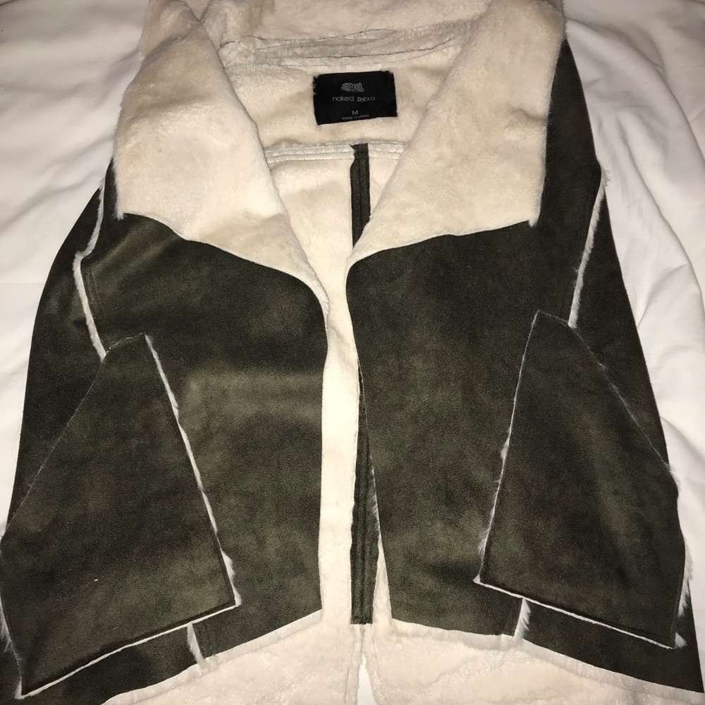 Naked zebra olive suede vest